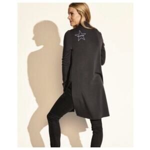 Peloton Women's Open Front Fleece Lined Cardigan Black Size M